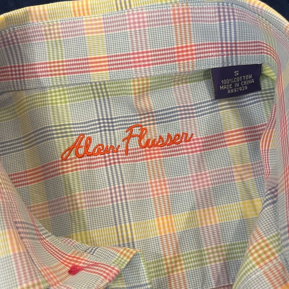 Alan Flusser Pastel Plaid Button Down Shirt - Picture 7 of 7
